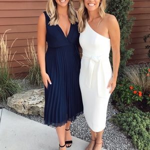 Size 8 ASOS Navy Blue Wrap MIDI Dress